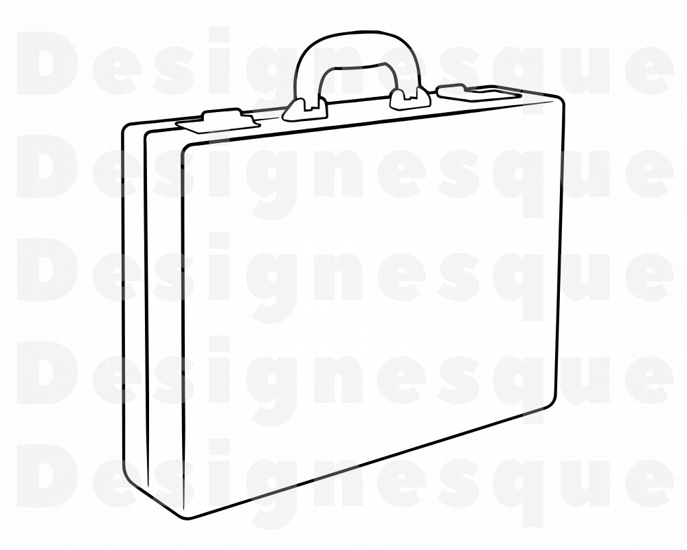 Briefcase Outline Svg Briefcase Svg Briefcase Clipart Etsy