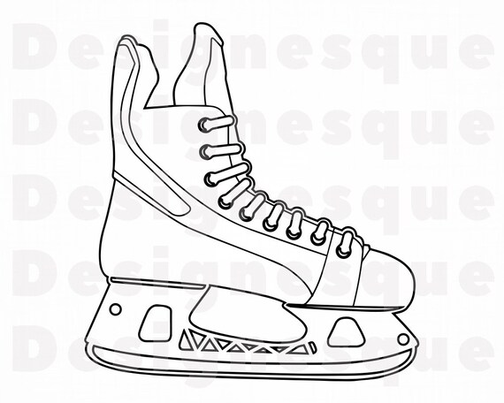 Ice Skate Outline 4 Svg Hockey Skate Svg Ice Skating Svg Etsy