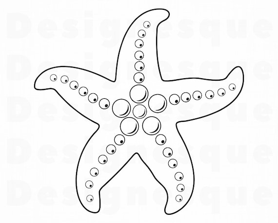Download Starfish Outline SVG Star Fish Svg Nautical Svg Starfish | Etsy