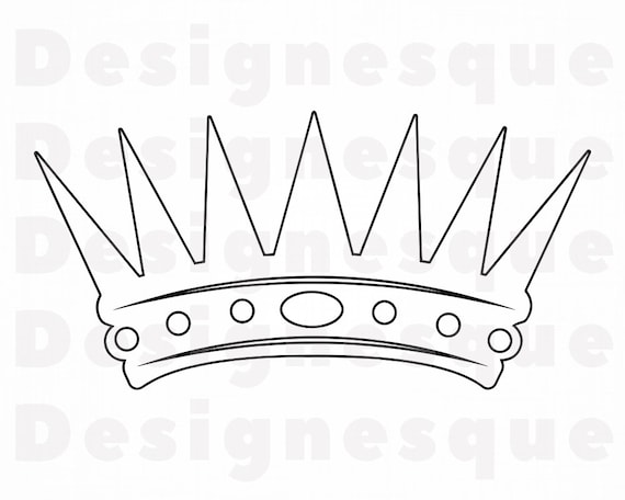 Download Crown Outline 9 Svg Crown Svg King Svg Queen Svg Princess Etsy