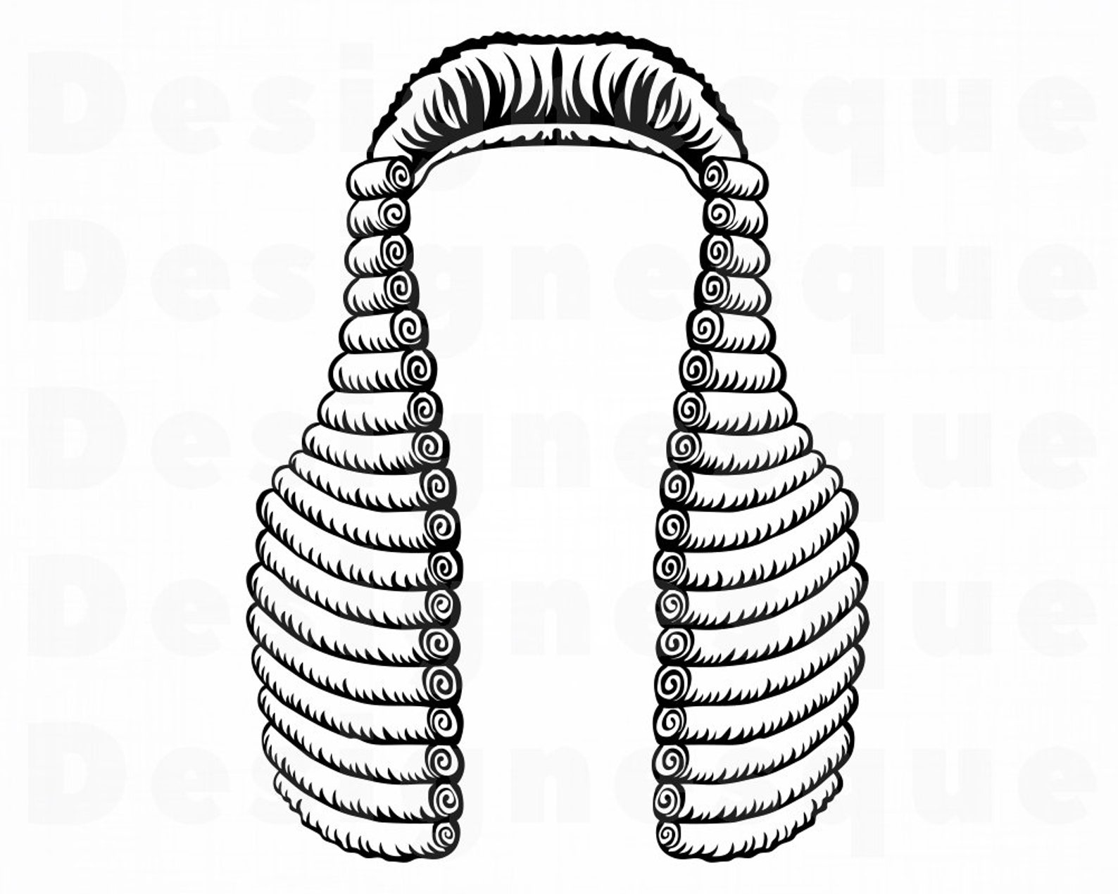 18th Century Wig SVG Wig Svg Powdered Wig Svg Wig Clipart Etsy