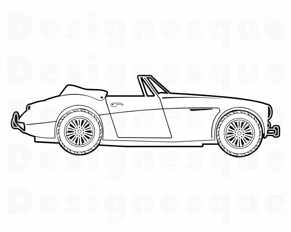 Sports Car Outline SVG Luxury Car Svg Racing Car Svg Sports Etsy