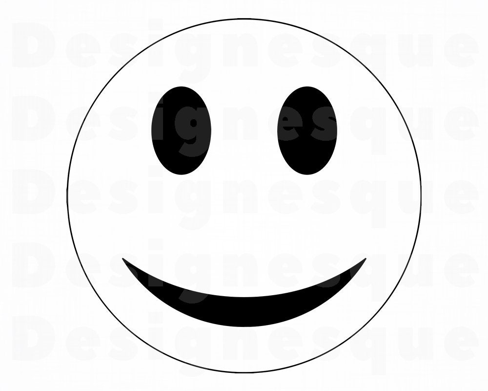 Smiley Face Clipart Smile Svg Happy Svg Cricut eps Smiley Face Silhouette Cut File Happy Face SVG DIGITAL png dxf Vector