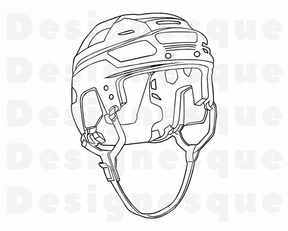 Hockey Helmet Outline Svg Hockey Svg Hockey Helmet Clipart Etsy