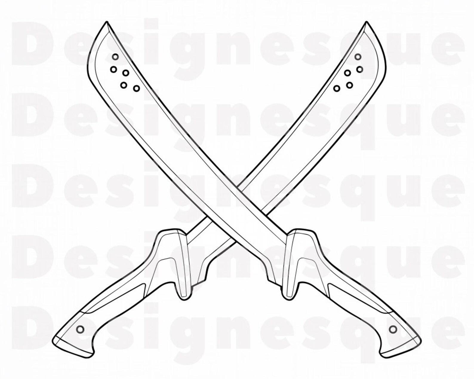 Machete Logo Outline SVG Machete SVG Sword Knife Machete Etsy