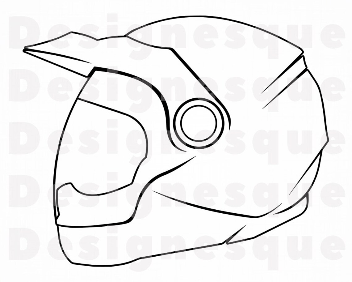 Motorcycle Helmet Outline 5 SVG Motorcycle Helmet Clipart Etsy