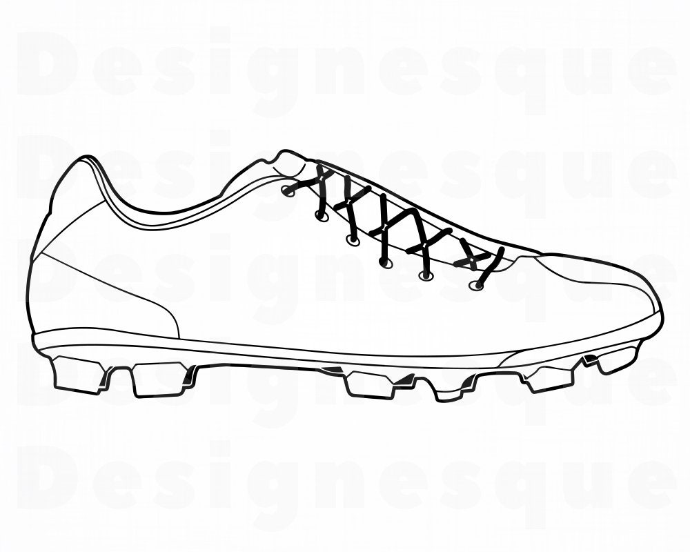 Soccer Cleat Outline 2 SVG Soccer Cleat Svg Cleats Svg Etsy India