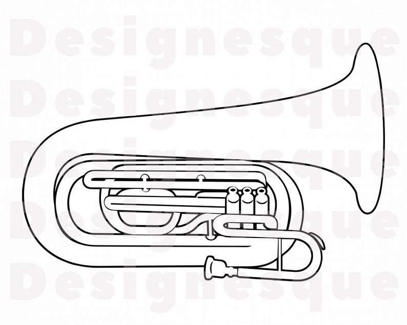 Musical Instruments Svg Tuba Files For Cricut Tuba Clipart Tuba Cut Files For Silhouette Tuba 