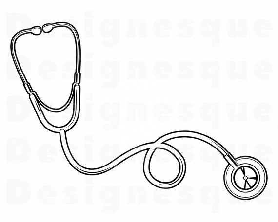 Download Stethoscope Outline Svg Stethoscope Clipart Stethoscope Etsy