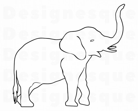Elephant Outline 8 SVG Elephant SVG Elephant Clipart | Etsy