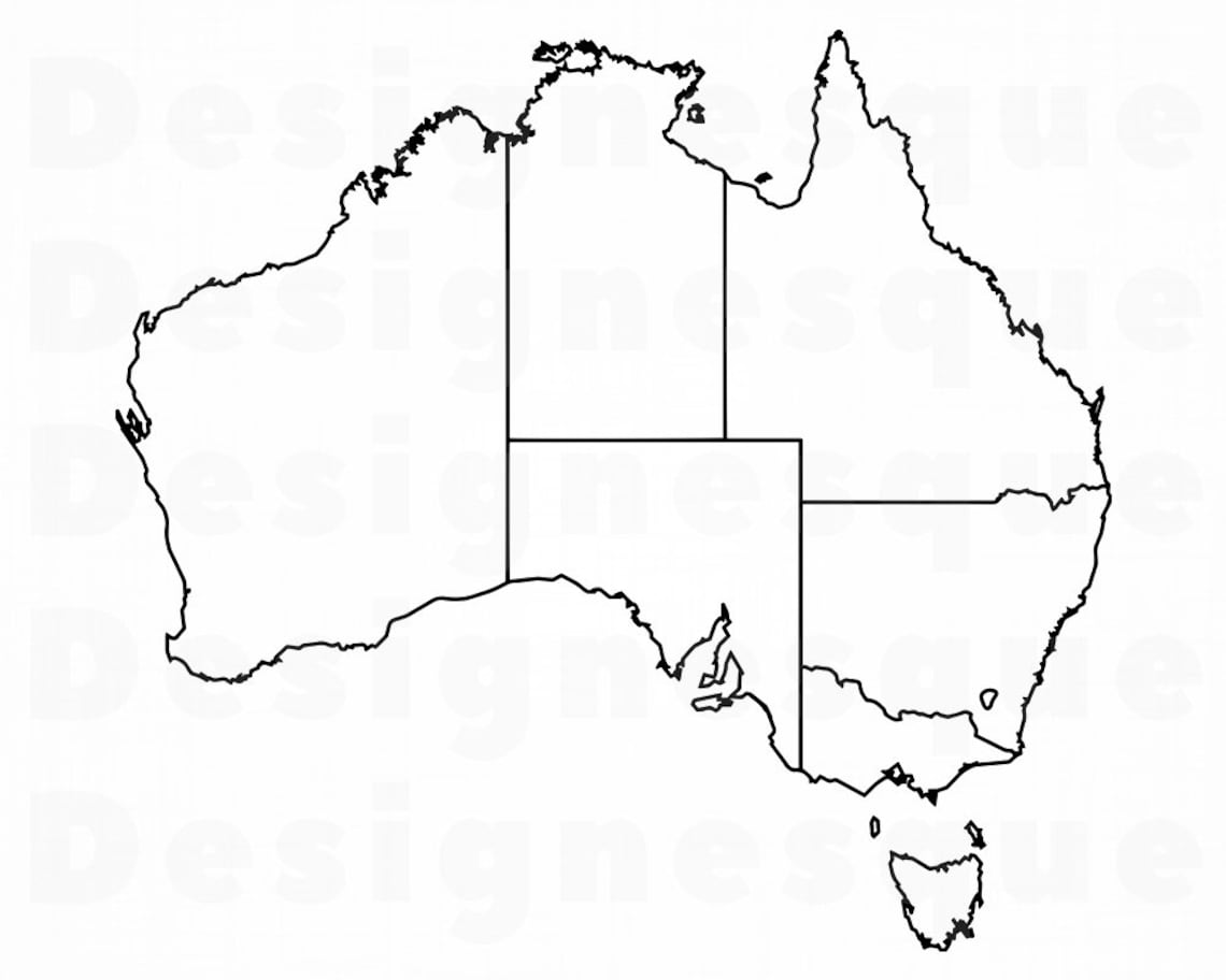Australien-Umriss SVG Australien Karte Svg Australien | Etsy