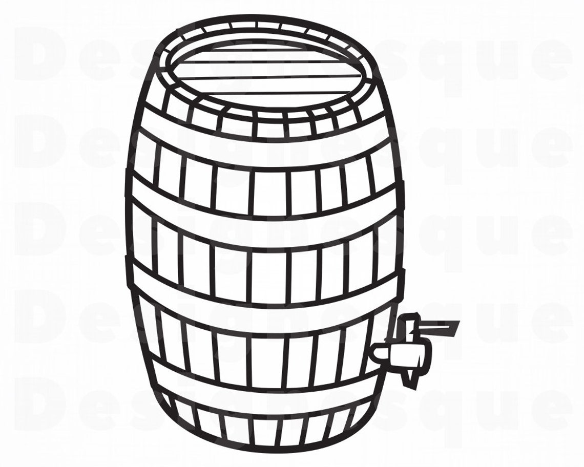 Barrel Outline SVG Wine Svg Beer Svg Barrel Clipart Barrel Etsy