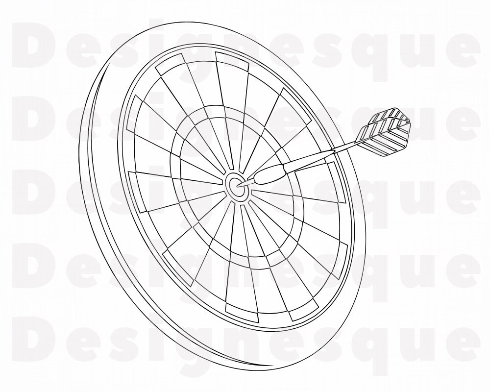 Dartboard Outline 2 SVG Dartboard SVG Dart Board SVG Etsy UK