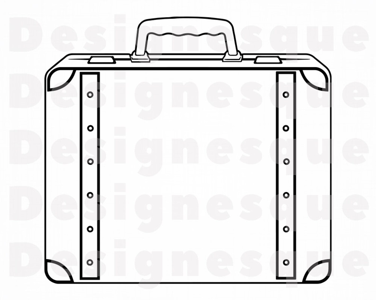 Briefcase Outline 2 Svg Briefcase Svg Briefcase Clipart Etsy