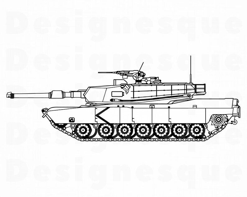 Tank ClipArt Black And White