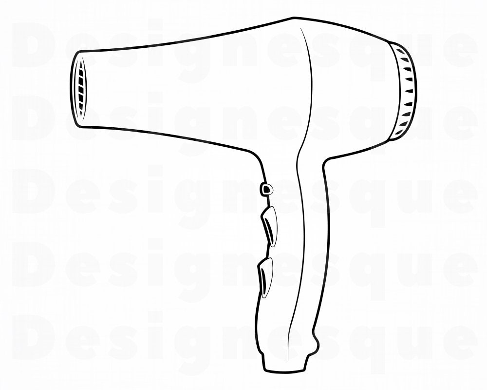 Blow Dryer Outline SVG Hair Stylist Svg Blow Dryer Clipart Etsy