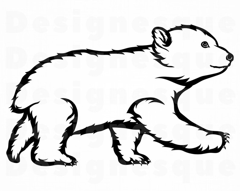 Polar Bear Cub SVG Baby Bear Svg Baby Polar Bear Svg Polar Etsy