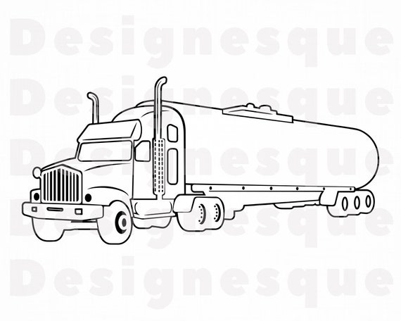 Free Free 181 Outline Semi Truck Svg SVG PNG EPS DXF File