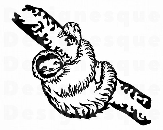 Download Sloth 3 Svg Sloth Svg Sloth Clipart Sloth Files For Etsy