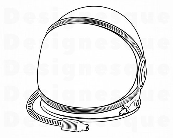 Astronaut Helmet Outline 2 SVG Astronaut Helmet SVG | Etsy