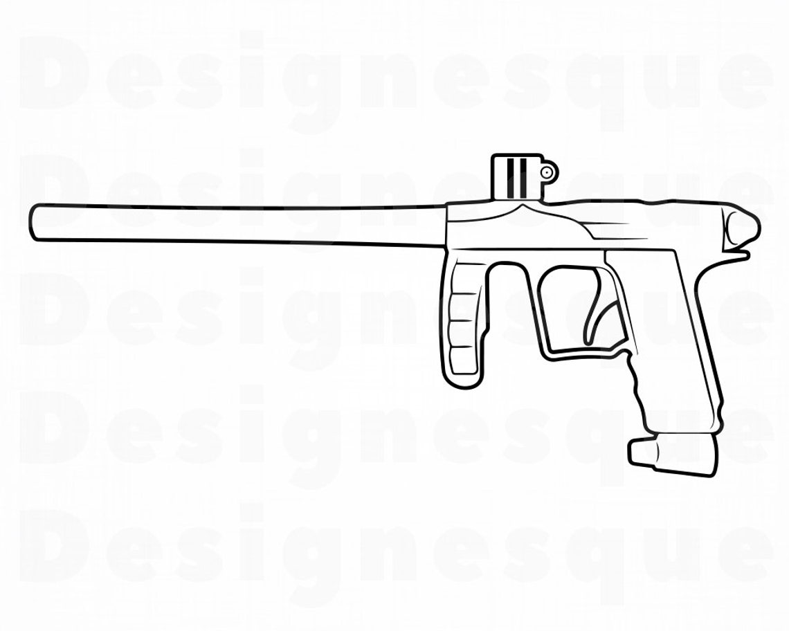 Paintball Gun Outline 3 SVG Paintball SVG Paintball Etsy