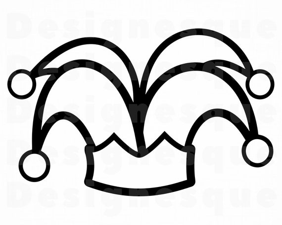 Jester Hat Outline Svg Joker Hat Svg Clown Hat Svg Jester Etsy