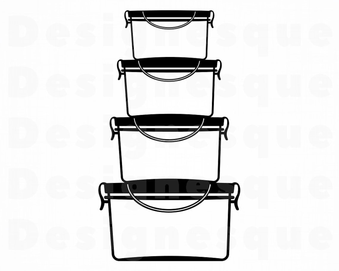Plastic Food Storage Containers 2 SVG Lunch Box Svg Take Etsy