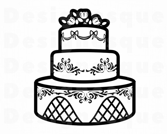 Wedding Cake Svg Wedding Cake Clipart Wedding Cake Files For Etsy