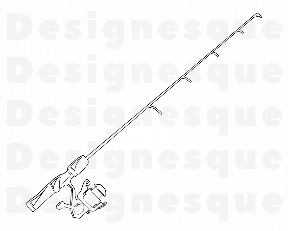 Download Fishing Rod Outline 3 Svg Fishing Rod Svg Fishing Svg Etsy