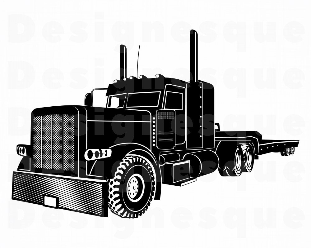 Free Free 191 Outline Semi Truck Svg SVG PNG EPS DXF File