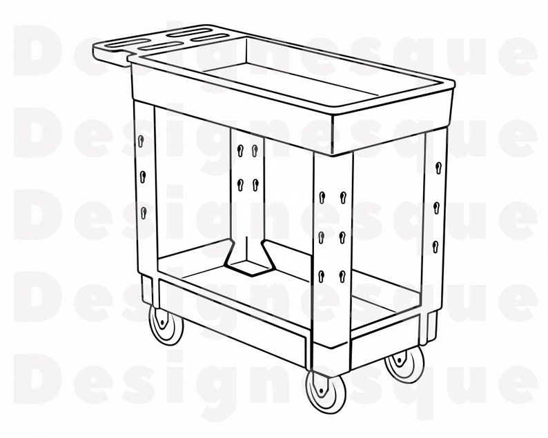 Cart Outline 2 SVG Cart SVG Utility Cart Svg Shelf Tray Etsy