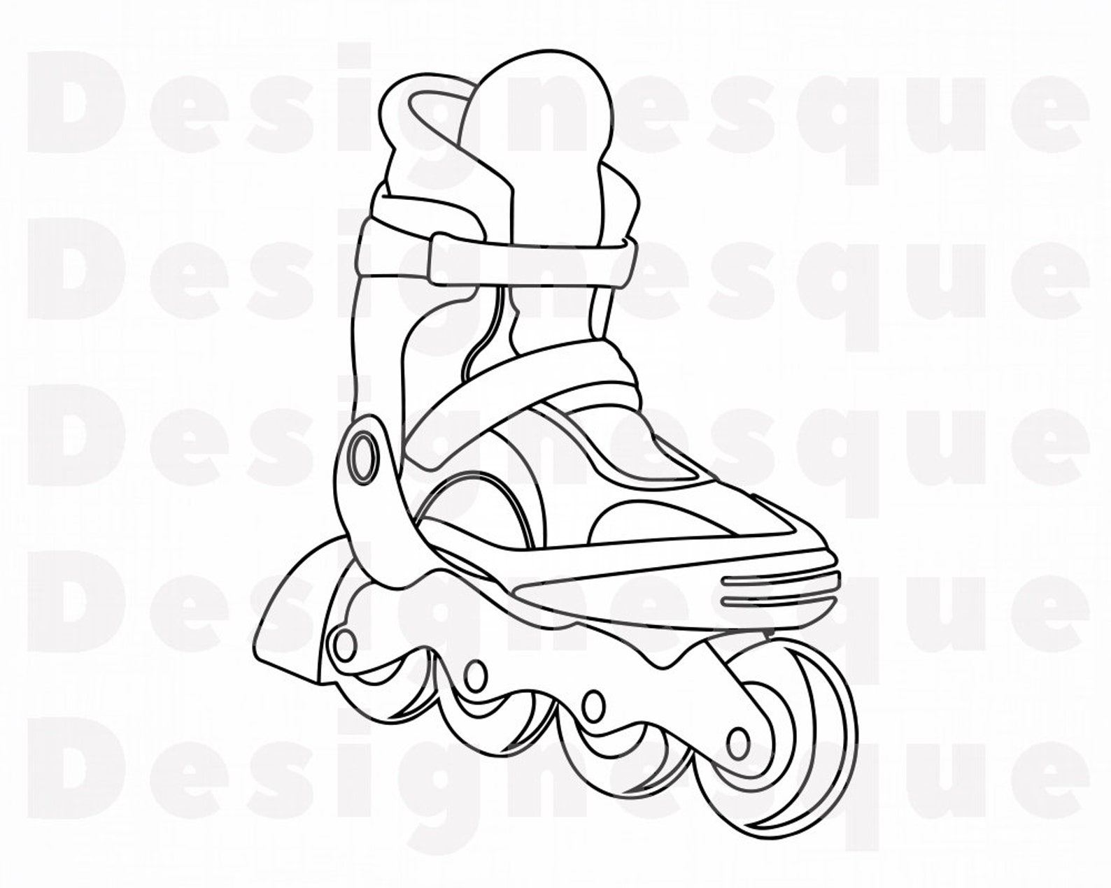 Inline Skates Outline SVG Roller Blades Svg Roller Skating Etsy