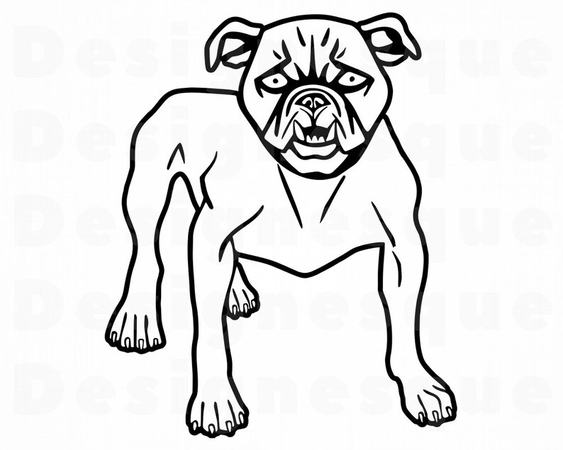 Outline pit bull paper picture