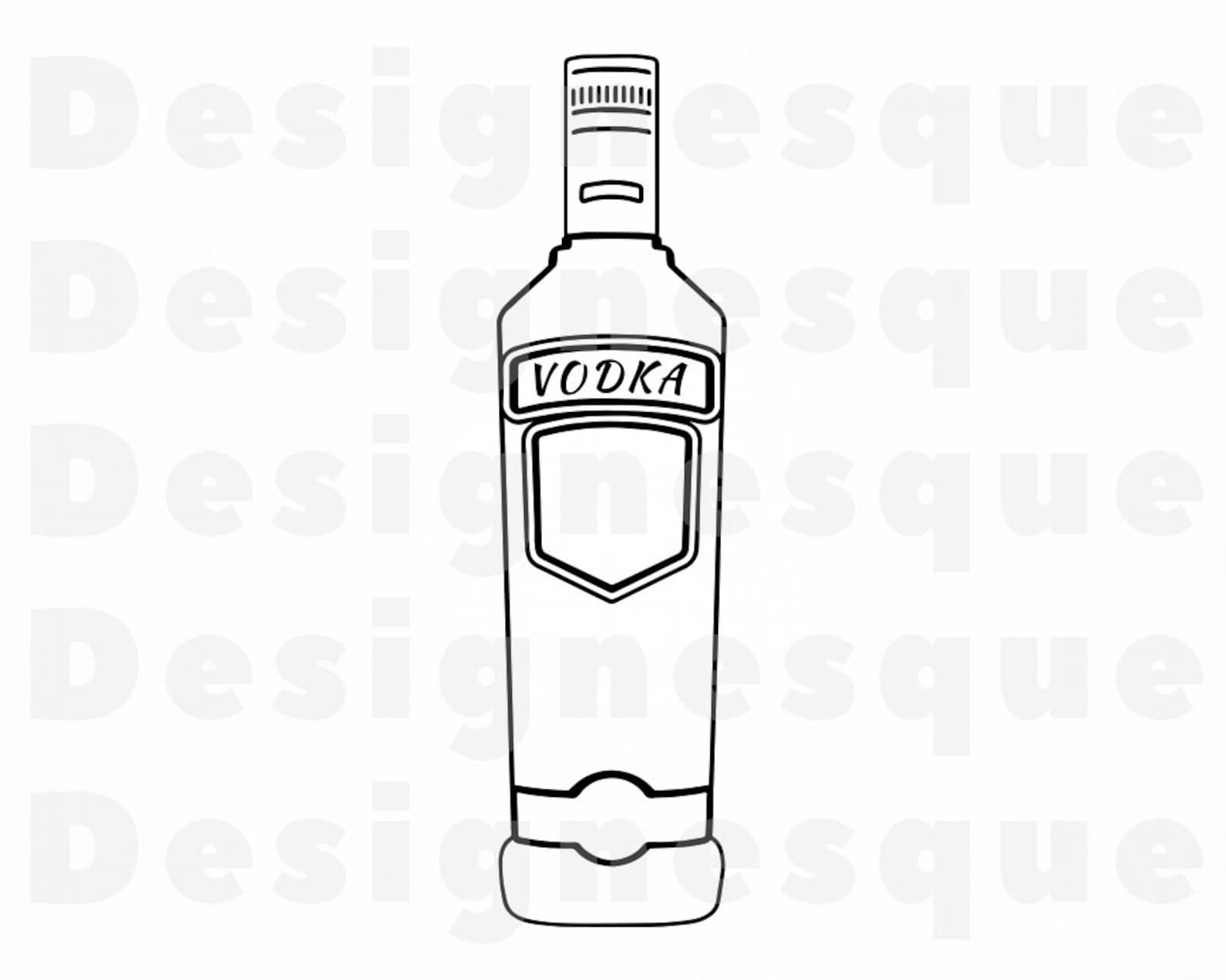 Vodka Outline SVG Vodka Bottle Svg Alcohol Svg Vodka Etsy