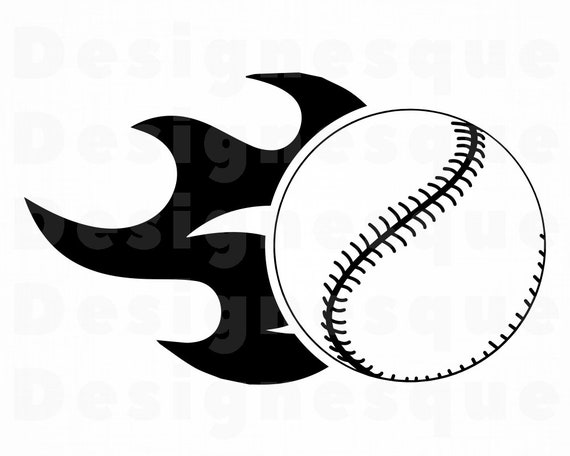 Download Flaming Baseball 5 Svg Baseball Clipart Baseball Files For Etsy