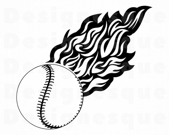 Flaming Baseball 8 Svg Baseball Svg Baseball Clipart Etsy