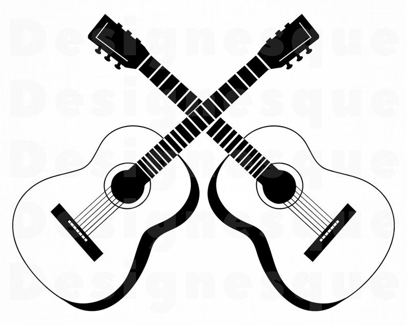 Guitar Logo SVG Guitar SVG Guitar Clipart Guitar Files for Etsy