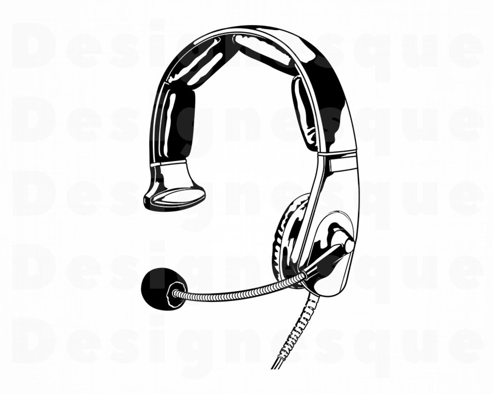 Headset Svg Headphones SVG Headset Clipart Headset Files Etsy