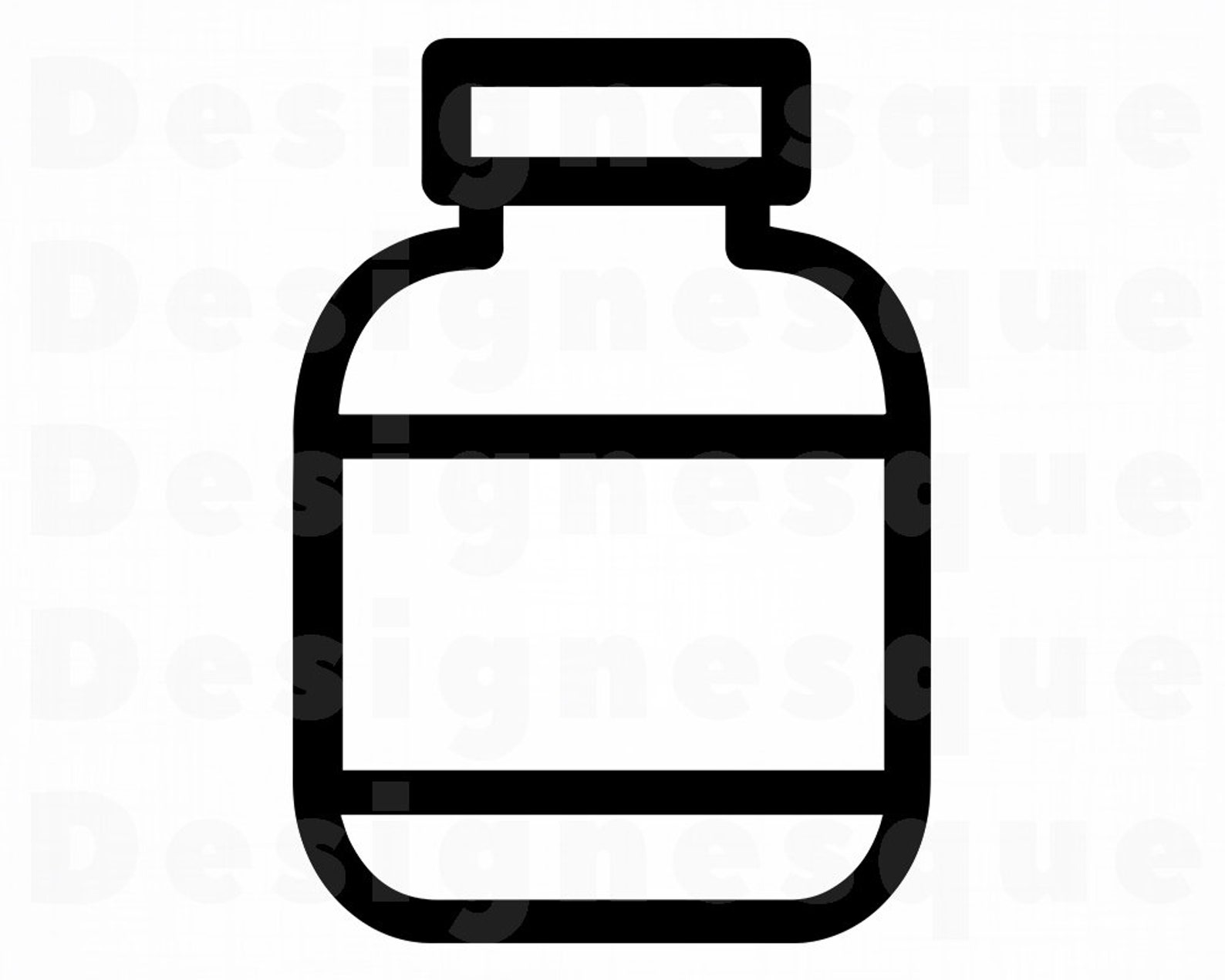 Medicine Bottle Outline SVG Pills Bottle Svg Medication Etsy