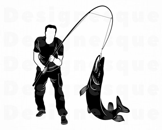 Man Fishing 2 Svg Fishing Svg Fishing Clipart Fishing Etsy