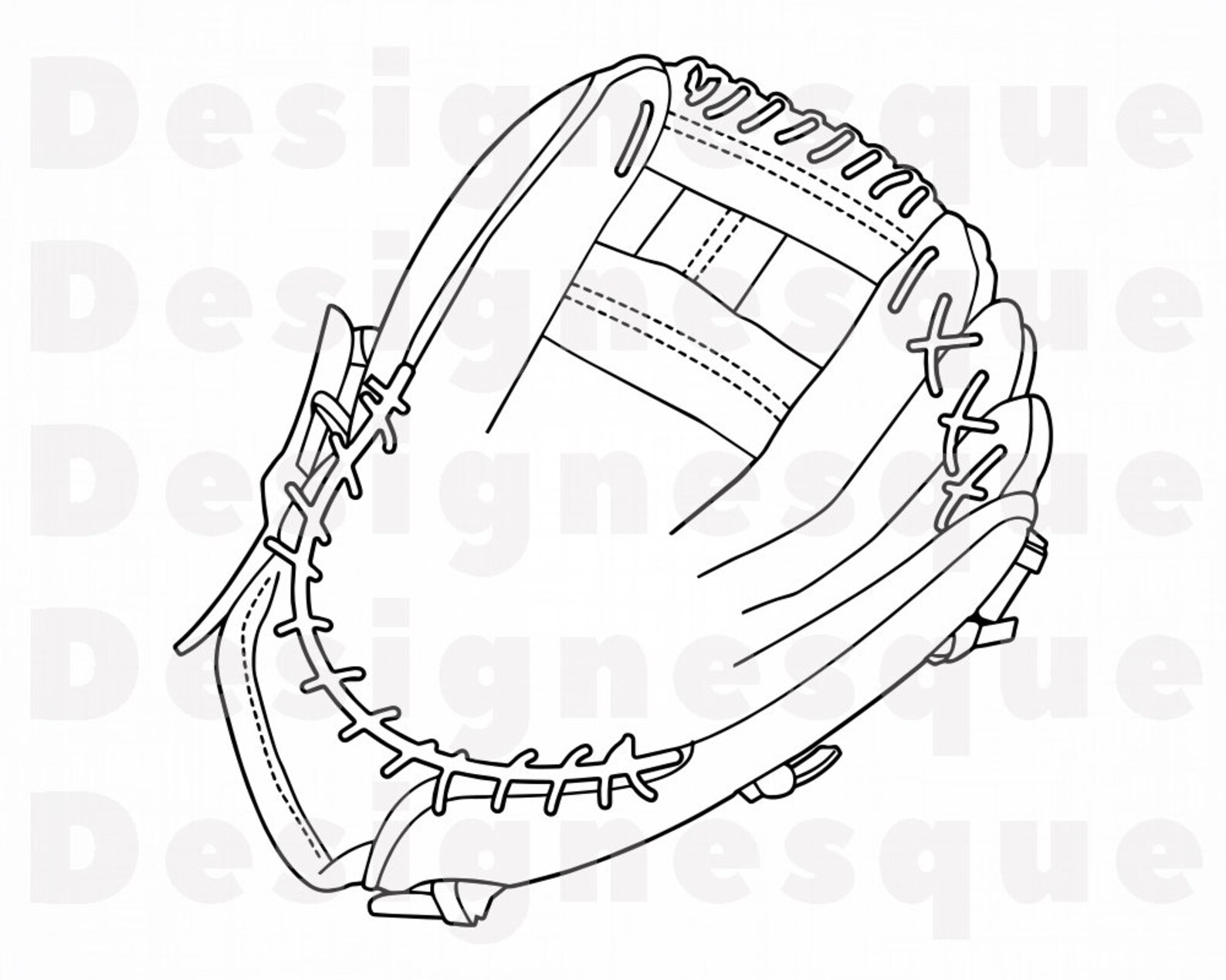 Baseball Glove Outline SVG Mitt Svg Baseball Glove Clipart Etsy