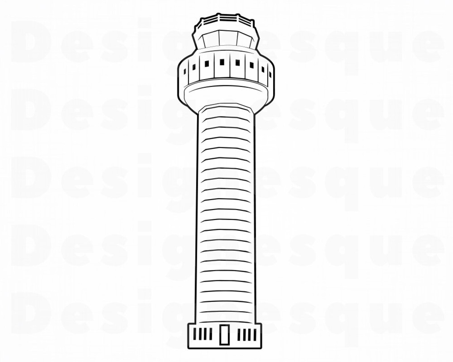 Air Traffic Control Tower Outline 2 SVG Airport Control Etsy