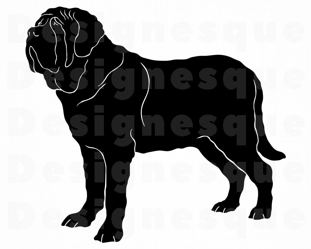 Mastiff SVG Dog Svg Mastiff Clipart Mastiff Files for | Etsy