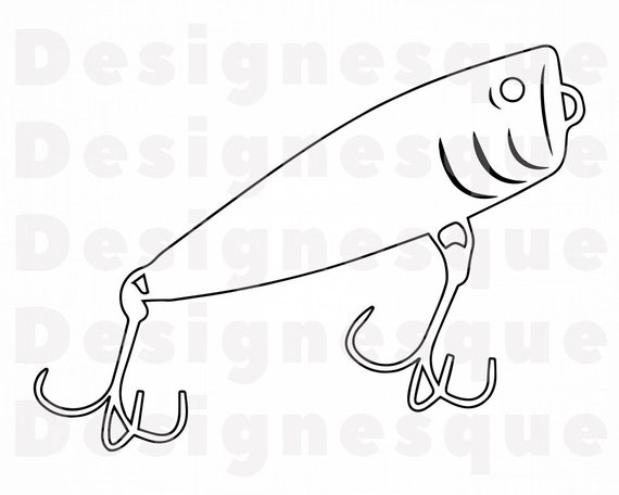 Download Fishing Lure Outline SVG Fishing Bait Svg Fishing Svg | Etsy