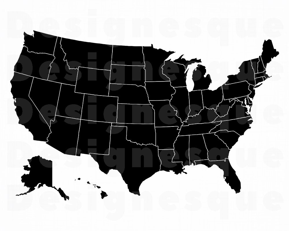 Cut Files For Silhouette Files for Cricut US Map Clipart US Map