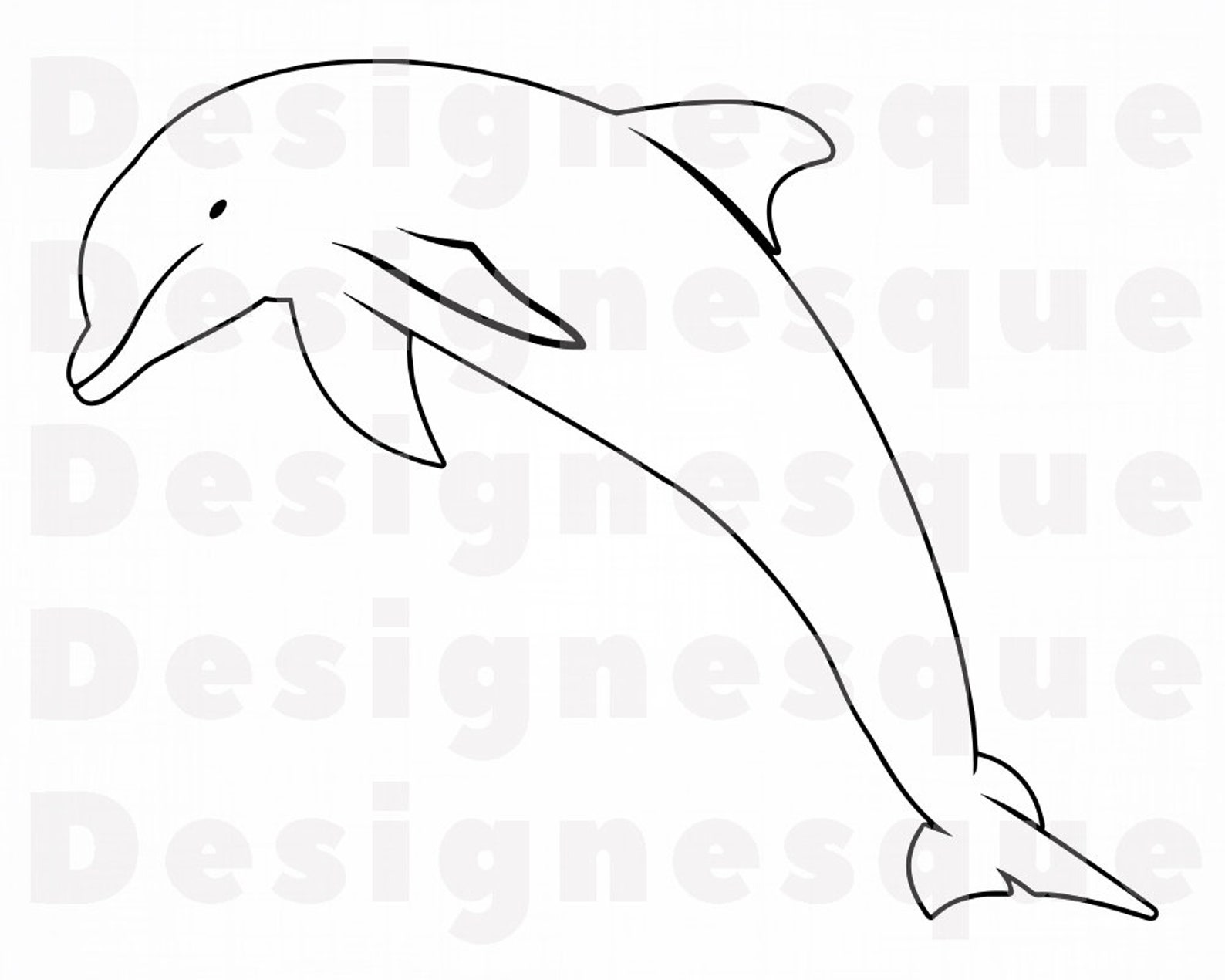 Delphin Umriss 5 SVG Delphin Svg Delphin Clipart | Etsy