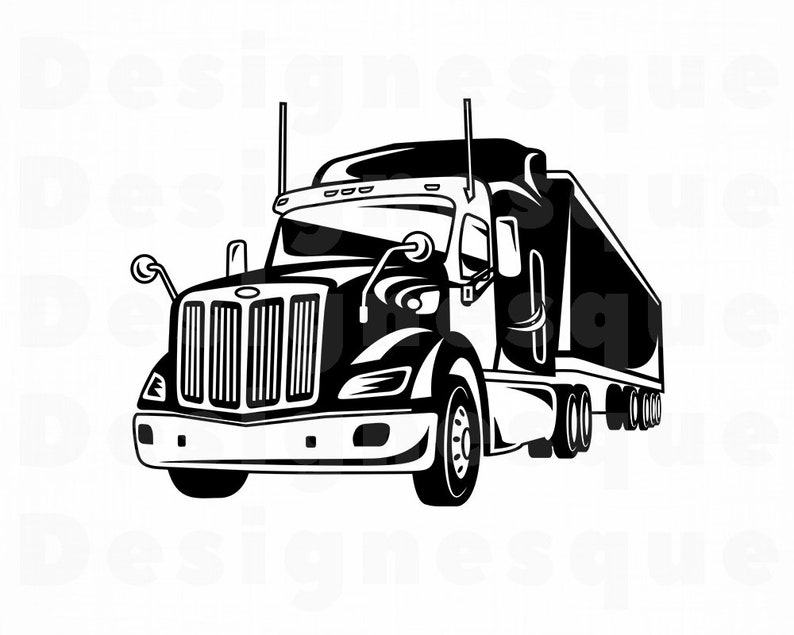 Truck Driver SVG, Truck SVG, 18 Wheeler, Trucker, Truck Clipart, Tr...