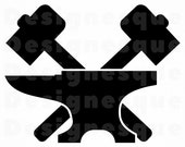 Blacksmith 3 SVG, Hammer Svg, Anvil Svg, Blacksmith Clipart, Blacksmith Files for Cricut, Blacksmith Cut Files For Silhouette, Dxf, Png Eps