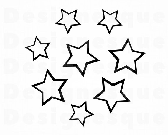 Star Circle Svg Stars Svg Stars Clipart Stars Files For Etsy