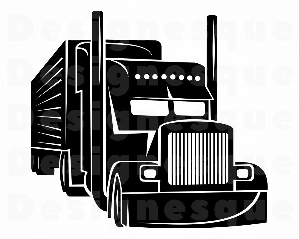 ...Truck #12 SVG Truck Clipart 18 Wheeler Vector Truck SVG Truck Files for ...